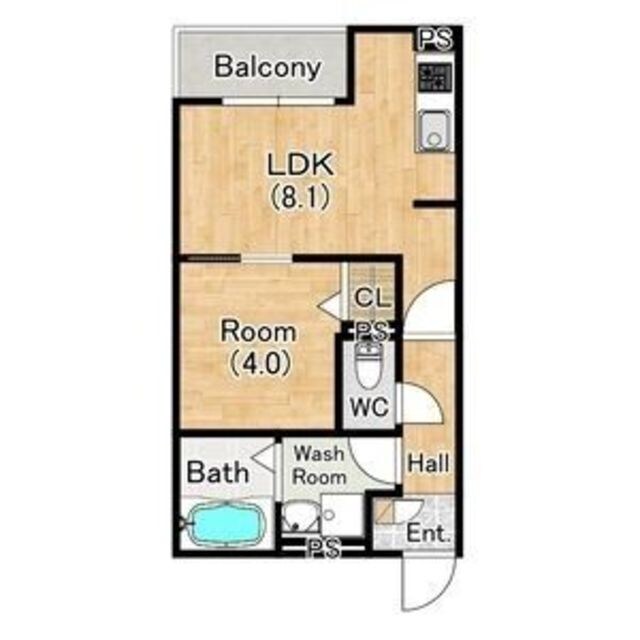 大阪府寝屋川市錦町アパート 3階の物件間取画像