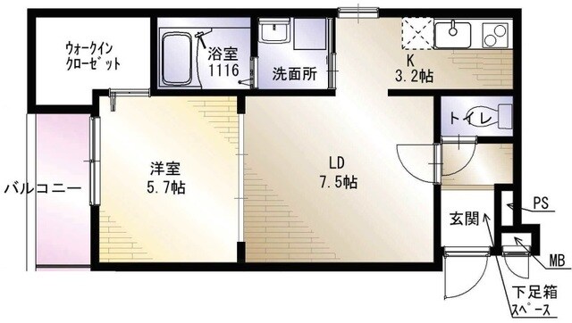 寝屋川市駅 徒歩15分 2階の物件間取画像