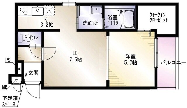 寝屋川市駅 徒歩15分 2階の物件間取画像