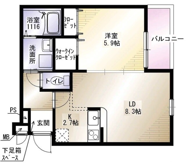 寝屋川市駅 徒歩15分 2階の物件間取画像