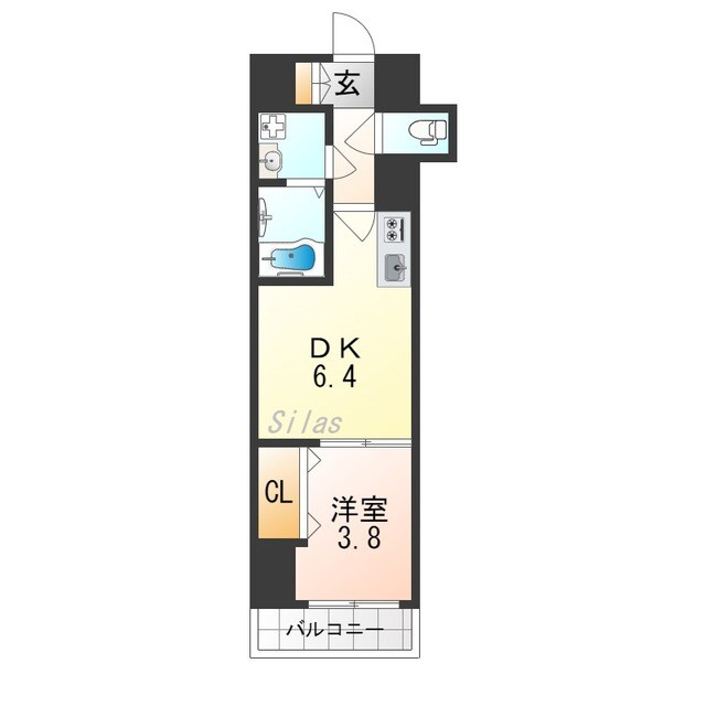 放出駅 徒歩9分 6階の物件間取画像