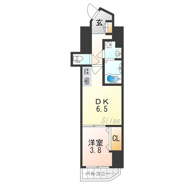 放出駅 徒歩9分 6階の物件間取画像