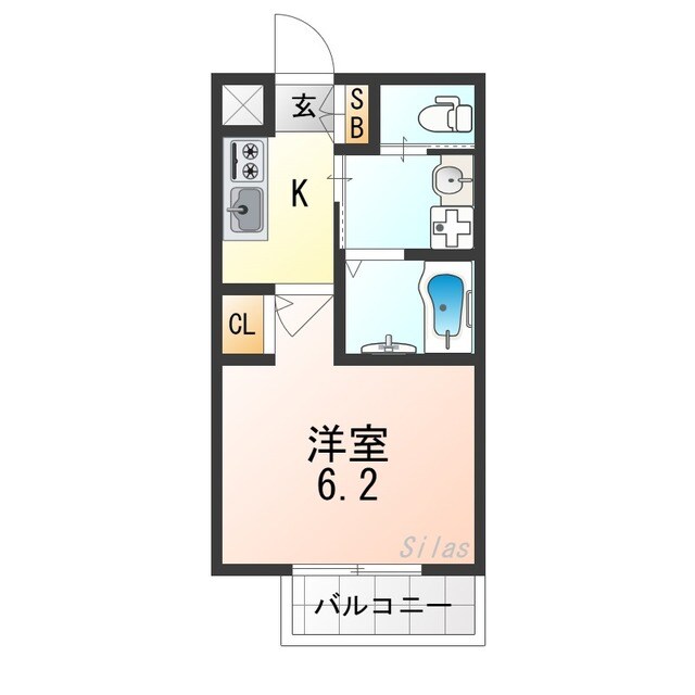 新加美駅 徒歩10分 2階の物件間取画像