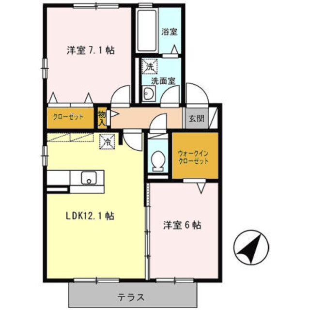 大阪府交野市藤が尾６丁目アパート 2階の物件間取画像