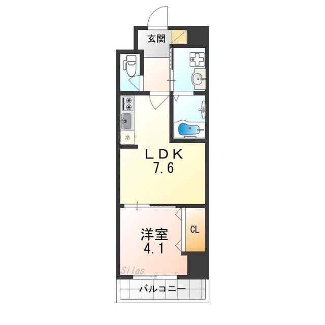新森古市駅 徒歩7分 6階の物件間取画像