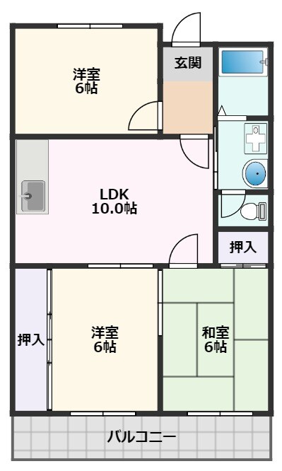 アネスティ千里丘1号館の物件間取画像