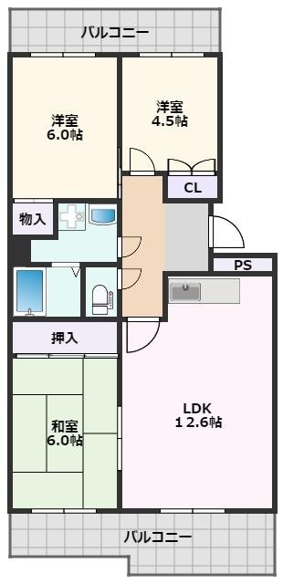 千里サザンテラスの物件間取画像