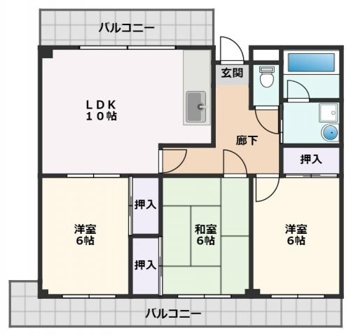 神庭ハイツの物件間取画像