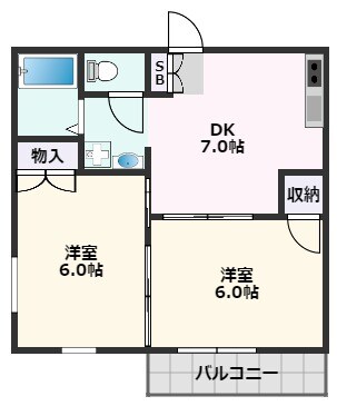 奥野ハイツⅡの物件間取画像