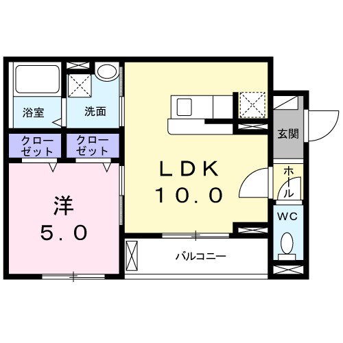 ラ ビュット 上山手の物件間取画像