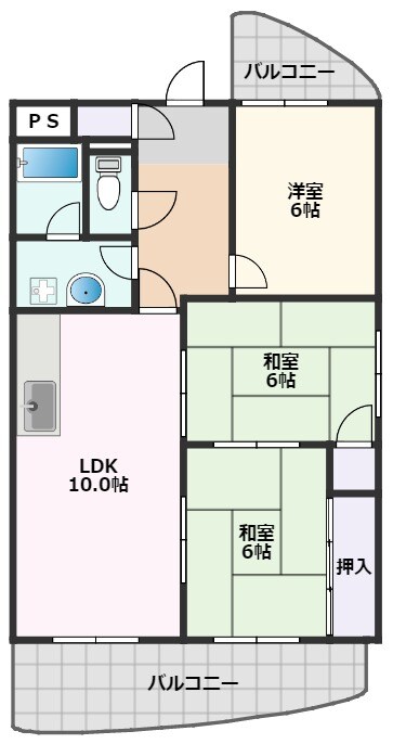 ディアコート下山田の物件間取画像