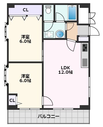 ビラ小松の物件間取画像