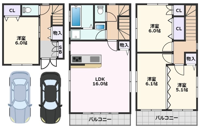 吹田市幸町戸建ての物件間取画像