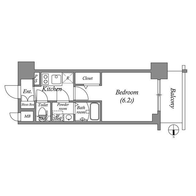 中央市場前駅 徒歩5分 8階の物件間取画像