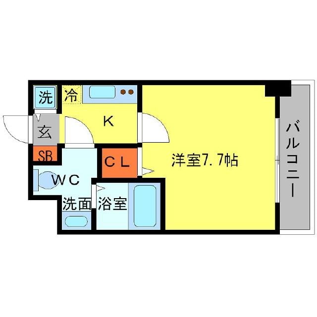 なんば駅 徒歩6分 5階の物件間取画像