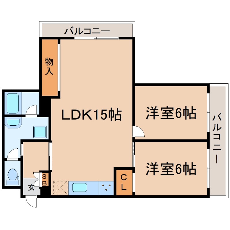 武庫之荘駅 徒歩12分 2階の物件間取画像