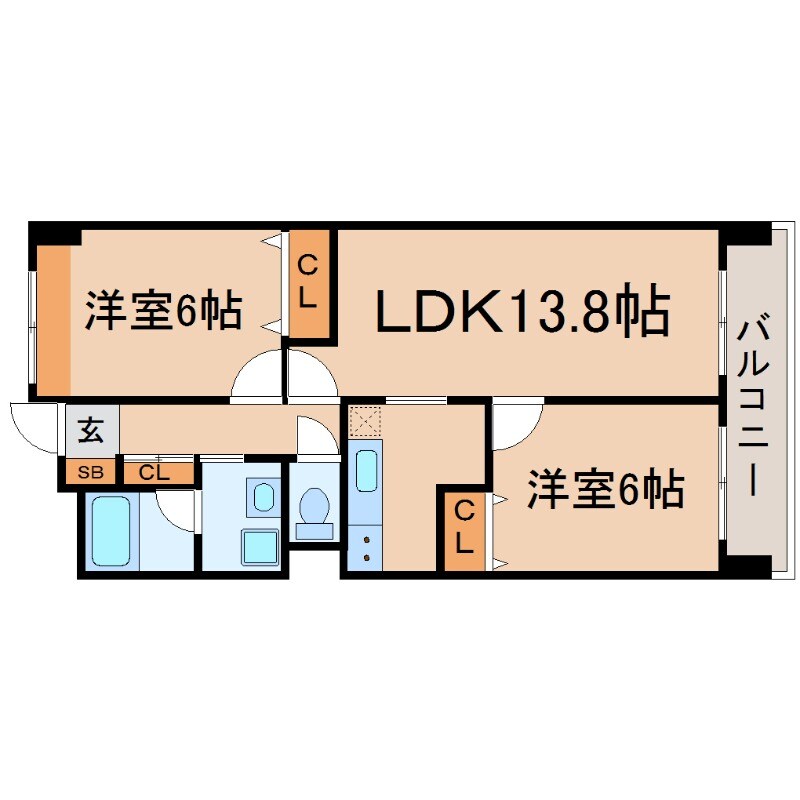 杭瀬駅 徒歩9分 5階の物件間取画像