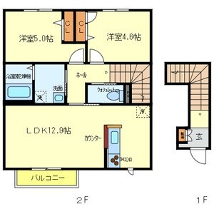 園田駅 徒歩15分 2階の物件間取画像