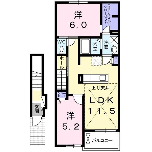 武庫之荘駅 バス17分  西昆陽（阪神市内線）下車：停歩4分 2階の物件間取画像