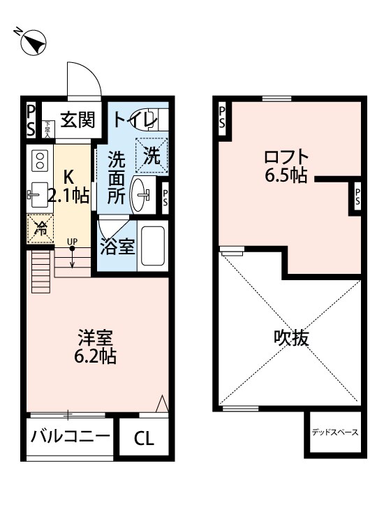 北巽駅 徒歩9分 2階の物件間取画像