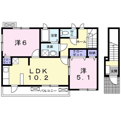 蛍池駅 徒歩9分 2階の物件間取画像