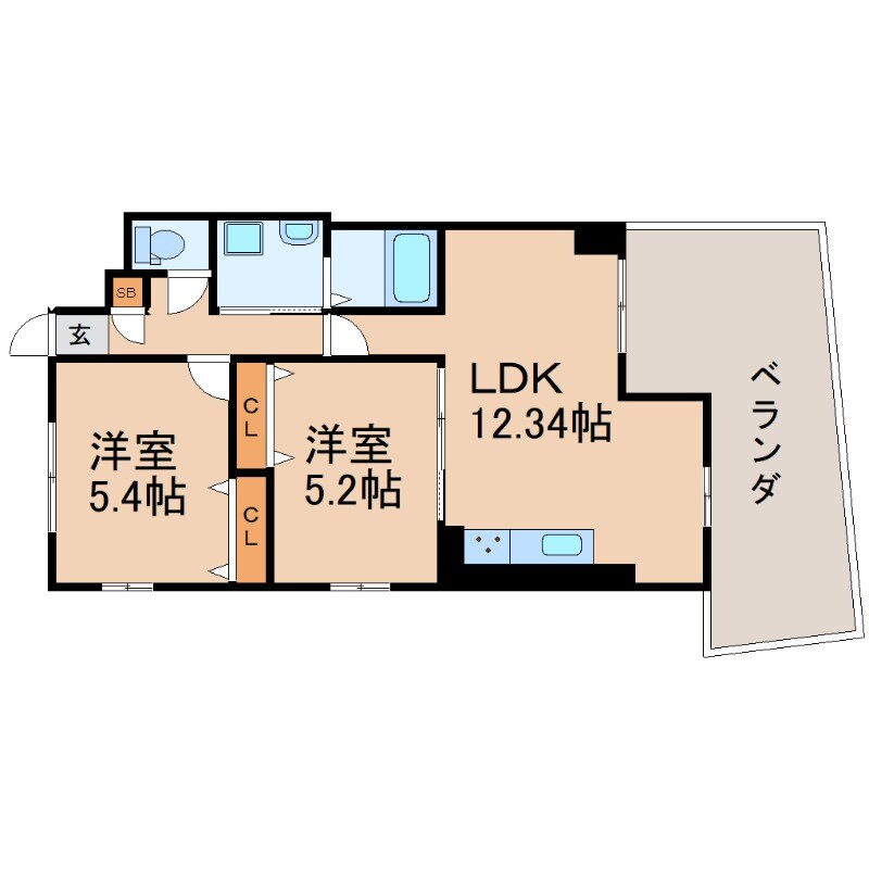 尼崎駅 徒歩9分 1階の物件間取画像