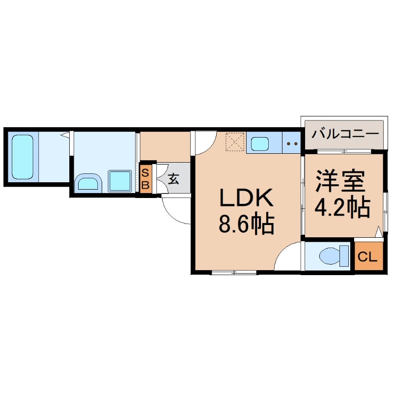 出屋敷駅 徒歩10分 3階の物件間取画像