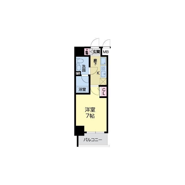 西長堀駅 徒歩4分 7階の物件間取画像