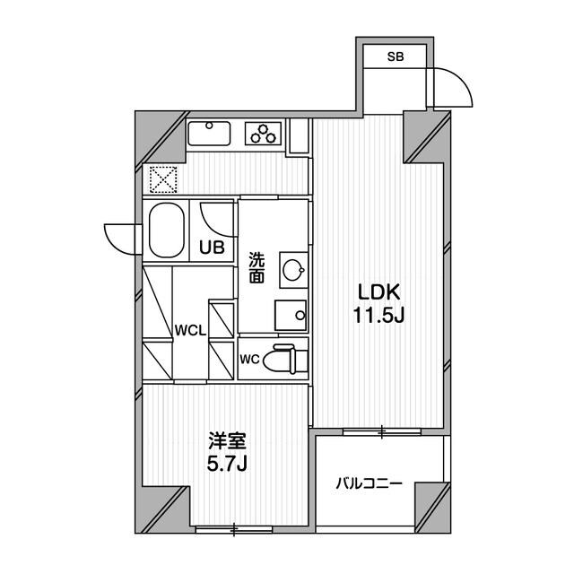 堺筋本町駅 徒歩1分 9階の物件間取画像