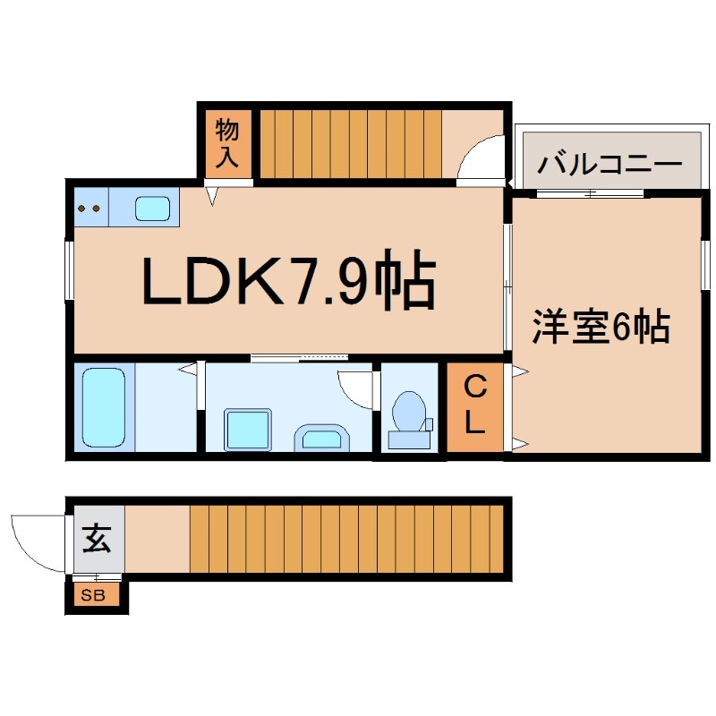 武庫川駅 徒歩8分 2階の物件間取画像