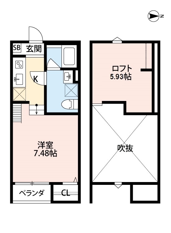 長瀬駅 徒歩5分 2階の物件間取画像