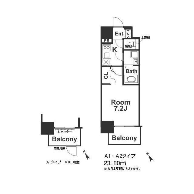 京橋駅 徒歩8分 12階の物件間取画像