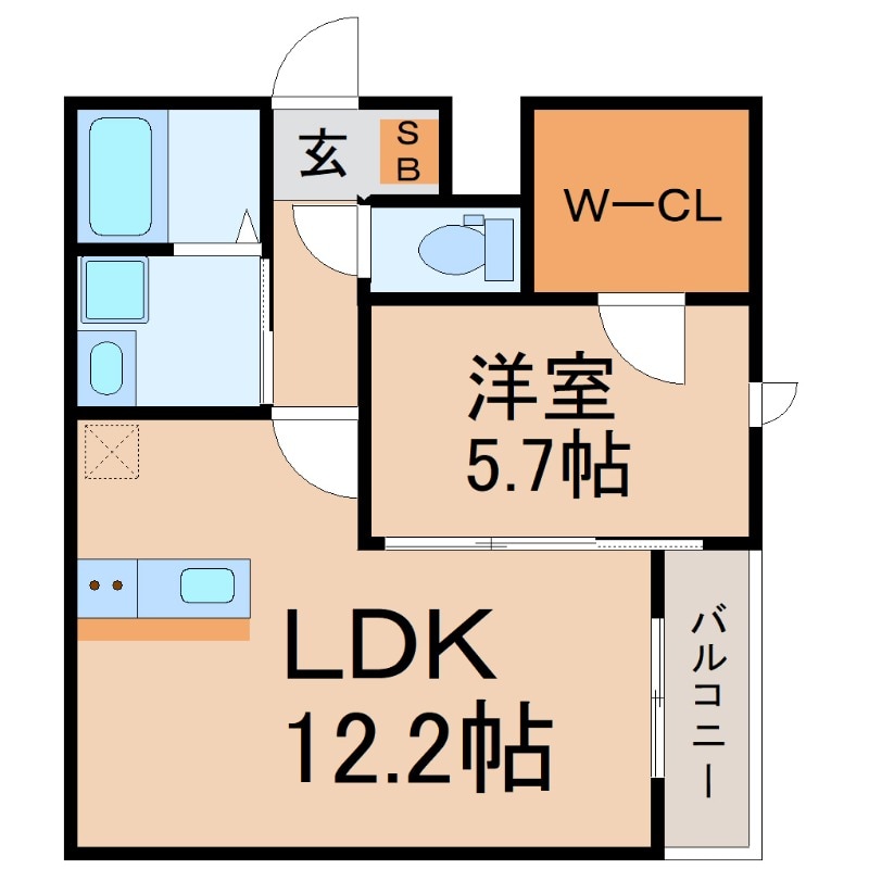 アブニール杭瀬の物件間取画像