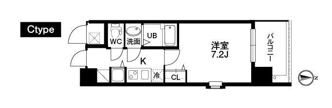 クラウンハイム北心斎橋フラワーコートの物件間取画像