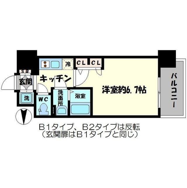 松屋町駅 徒歩7分 5階の物件間取画像