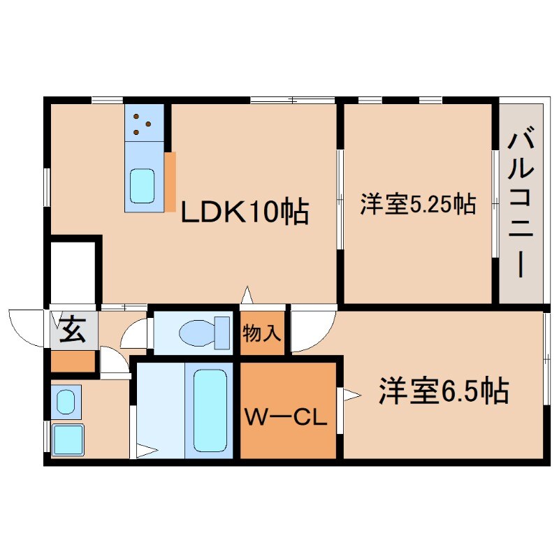 猪名寺駅 徒歩9分 1階の物件間取画像