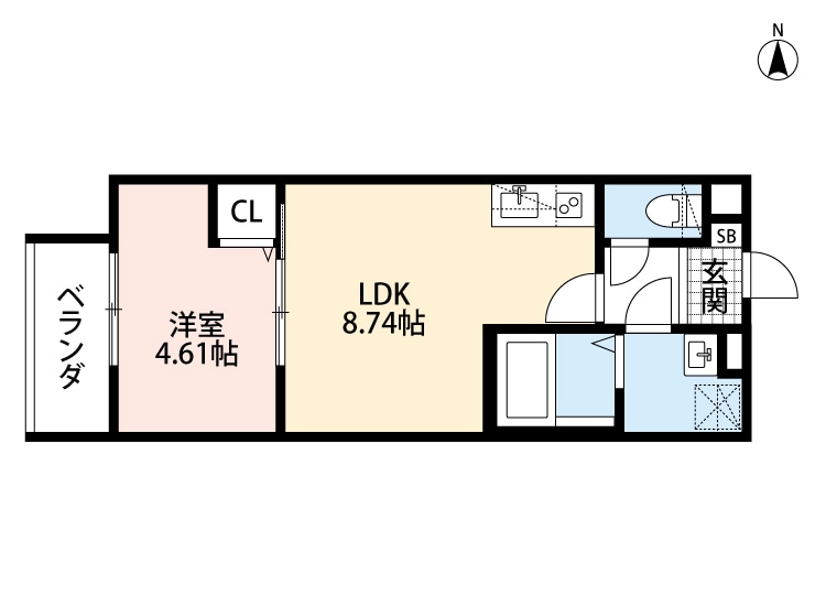 八戸ノ里駅 徒歩14分 1階の物件間取画像