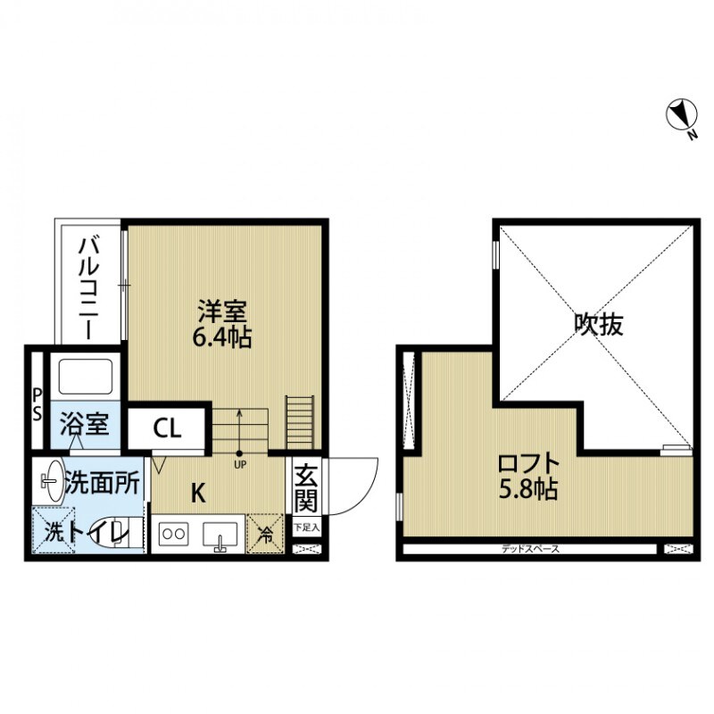 北巽駅 徒歩8分 2階の物件間取画像