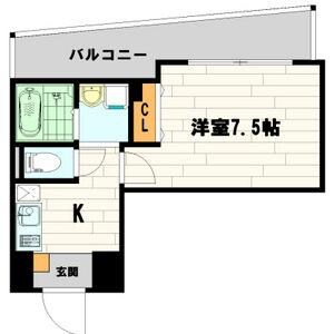 阿波座駅 徒歩5分 8階の物件間取画像