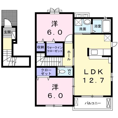 住道駅 徒歩24分 2階の物件間取画像