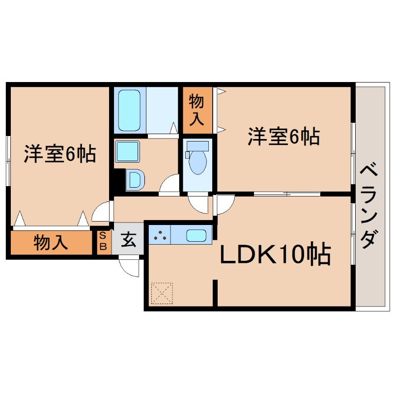 久寿川駅 徒歩7分 1階の物件間取画像