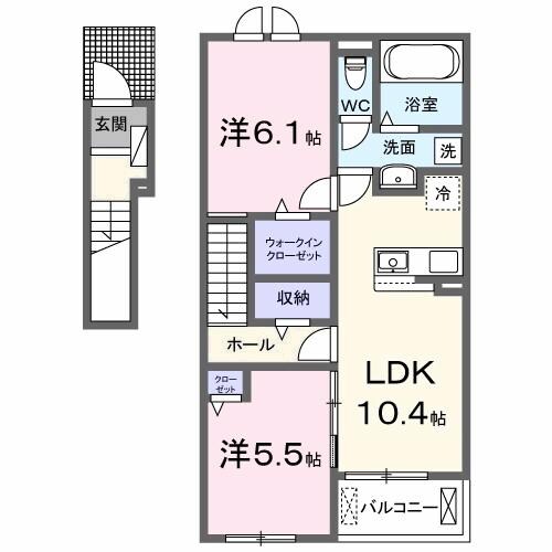 岸田堂南町アパートの物件間取画像