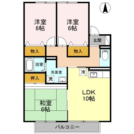 ローズヒップガーデンA棟の物件間取画像