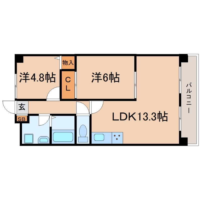 立花駅 徒歩13分 3階の物件間取画像