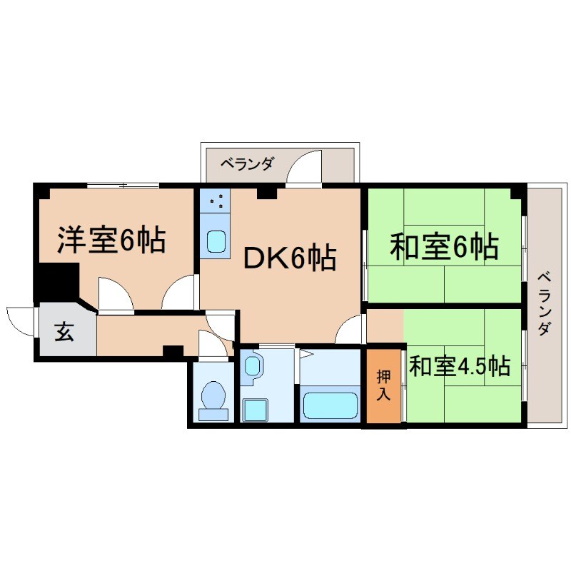 エスポワール下坂部の物件間取画像