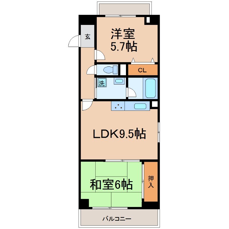 西宮駅 徒歩6分 6階の物件間取画像