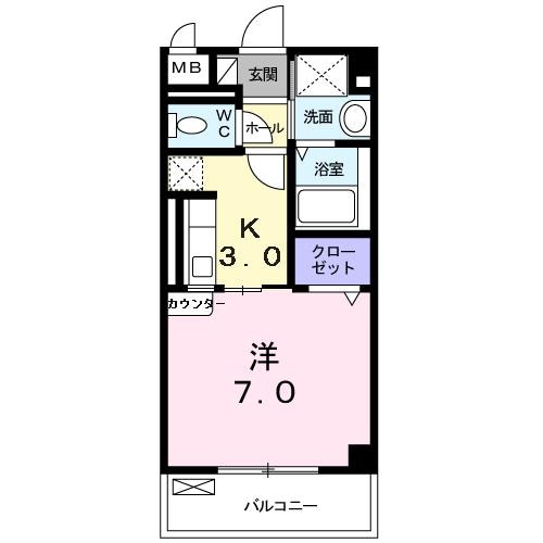 ジュネスＯ．Ｃ．Ｕ－Ⅱの物件間取画像