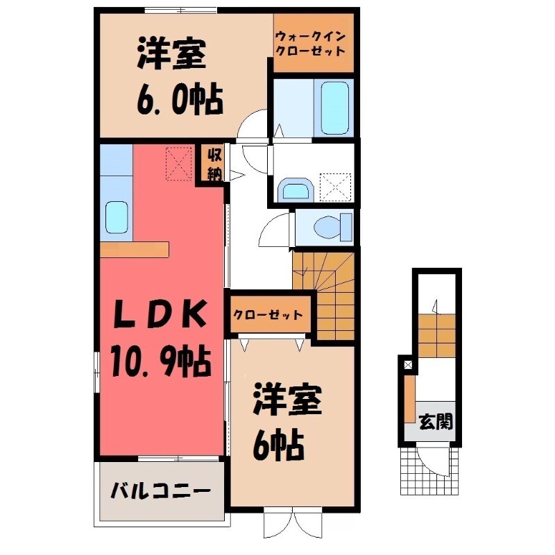 小金井駅 徒歩10分 2階の物件間取画像