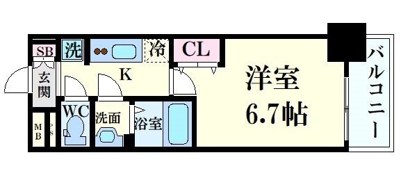 プレサンスOSAKA西中島リエゾンの物件間取画像
