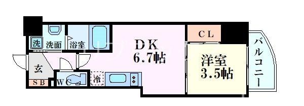 SERENiTE堺筋本町SUDの物件間取画像